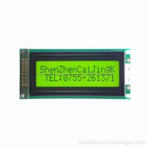 16x2 STN Yellow Green Character LCD Module, Supports Serial Parallel Interface, LED Backlight